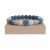 Kékkvarc és angelit karkötő Swarovski és shamballa díszekkel, 8mm-es kézzel készült női ásvány ékszer.