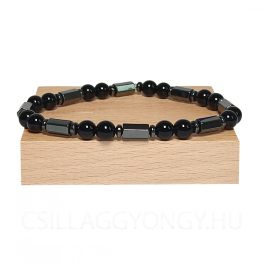 Ónix és hematit karkötő (6 mm)