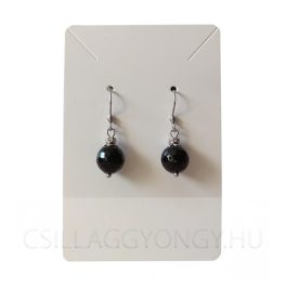 Fazettált ónix fülbevaló
